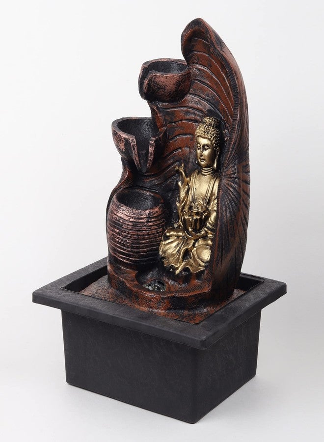 SPLICE Gautam Buddha 3 Step Water Fountain with Led Light Indoor & Outdoor for Home Decor Decoration Showpiece Gift Gifting Items - Image 4